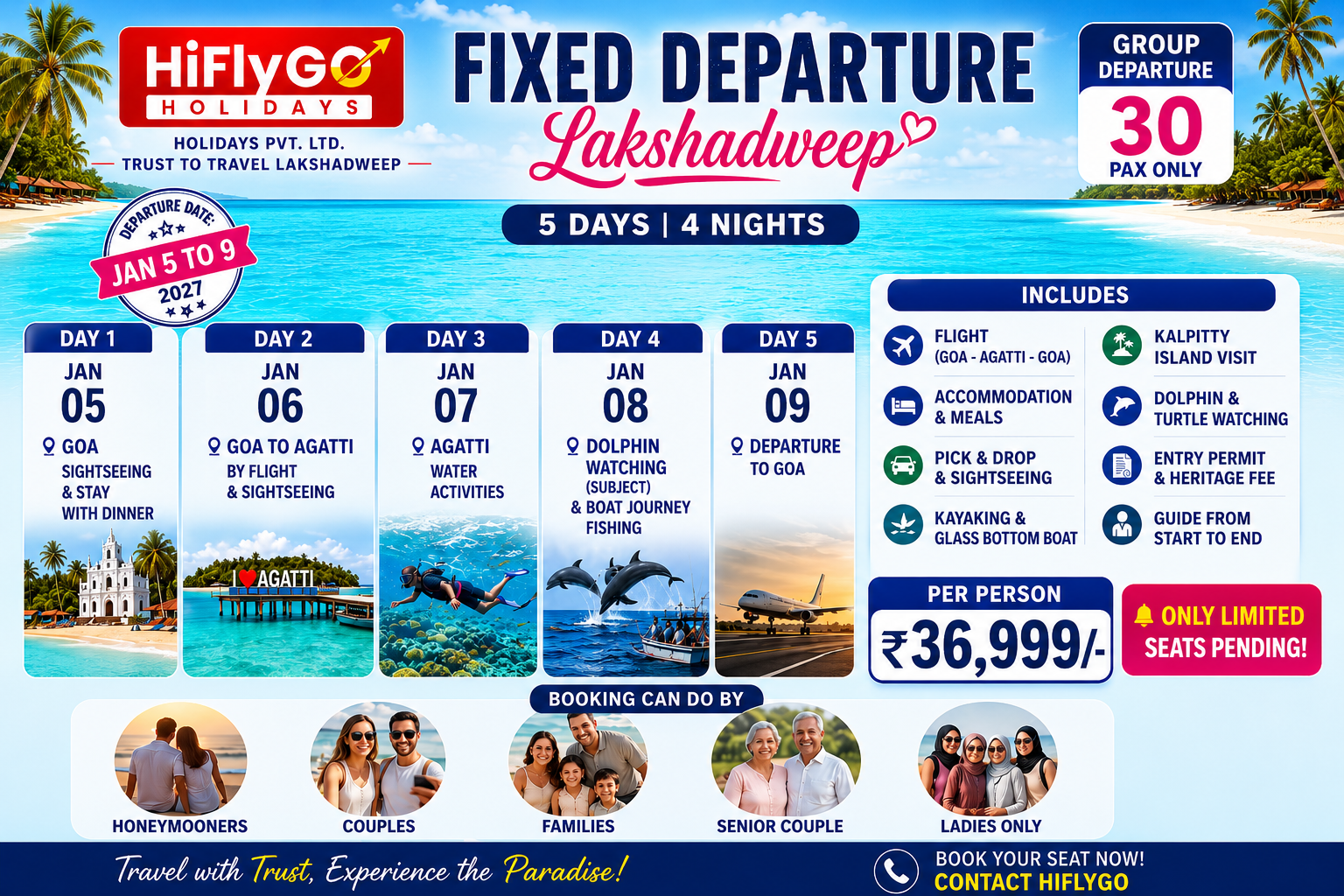 Lakshadweep Group Package (5 Jan 2027 to 9 Jan 2027)